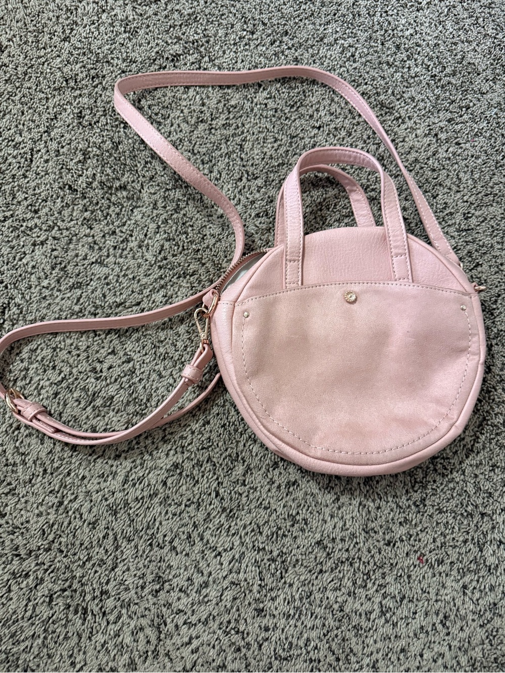 Lauren Conrad circular suede pink purse